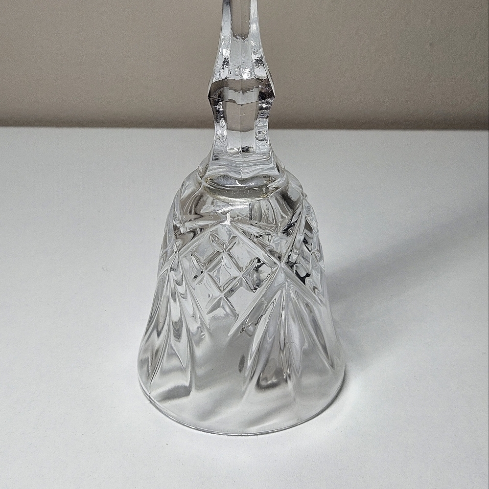 7" Lead Crystal Glass Dinner/Service Bell/6in × 3in Made In Japan,